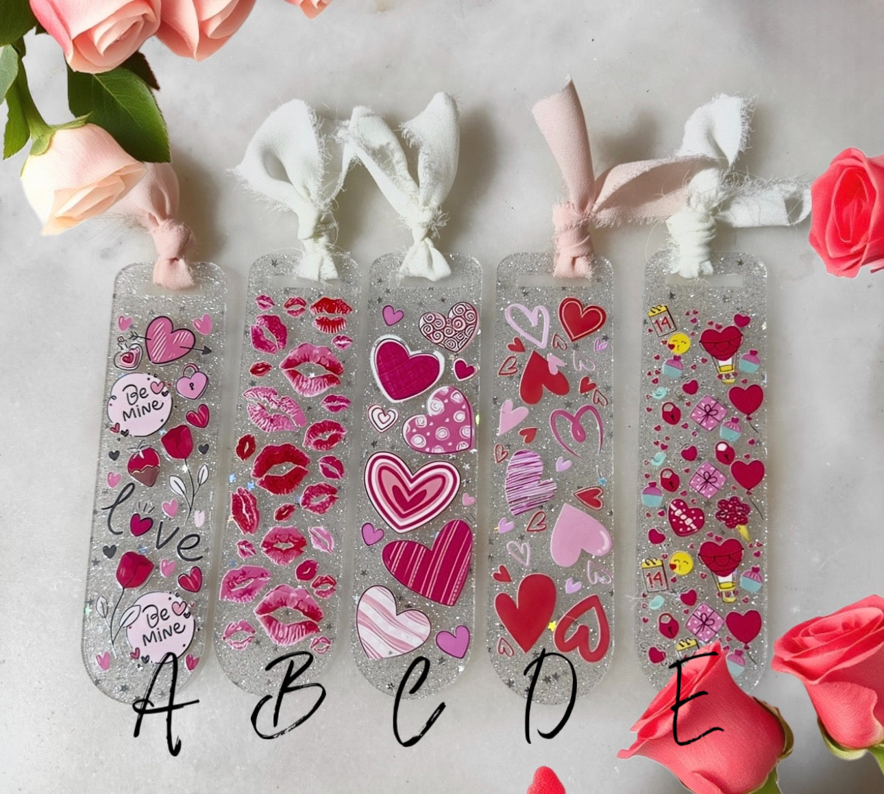 Acrylic Valentine's Bookmarks