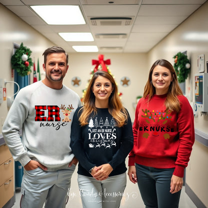 ER Nurse Christmas -CREWNECK SWEATER- 16 Designs - Unisex