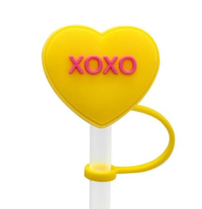 Candy Heart Silicone Straw Topper Covers for Stanley Straws