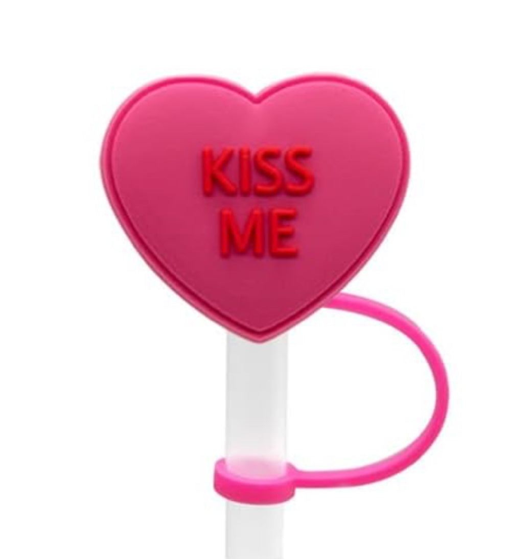 Candy Heart Silicone Straw Topper Covers for Stanley Straws